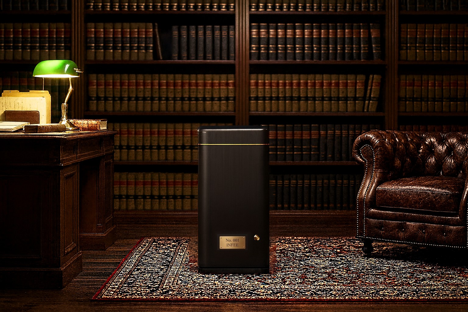 INFEE No. 001 standing in a private study
